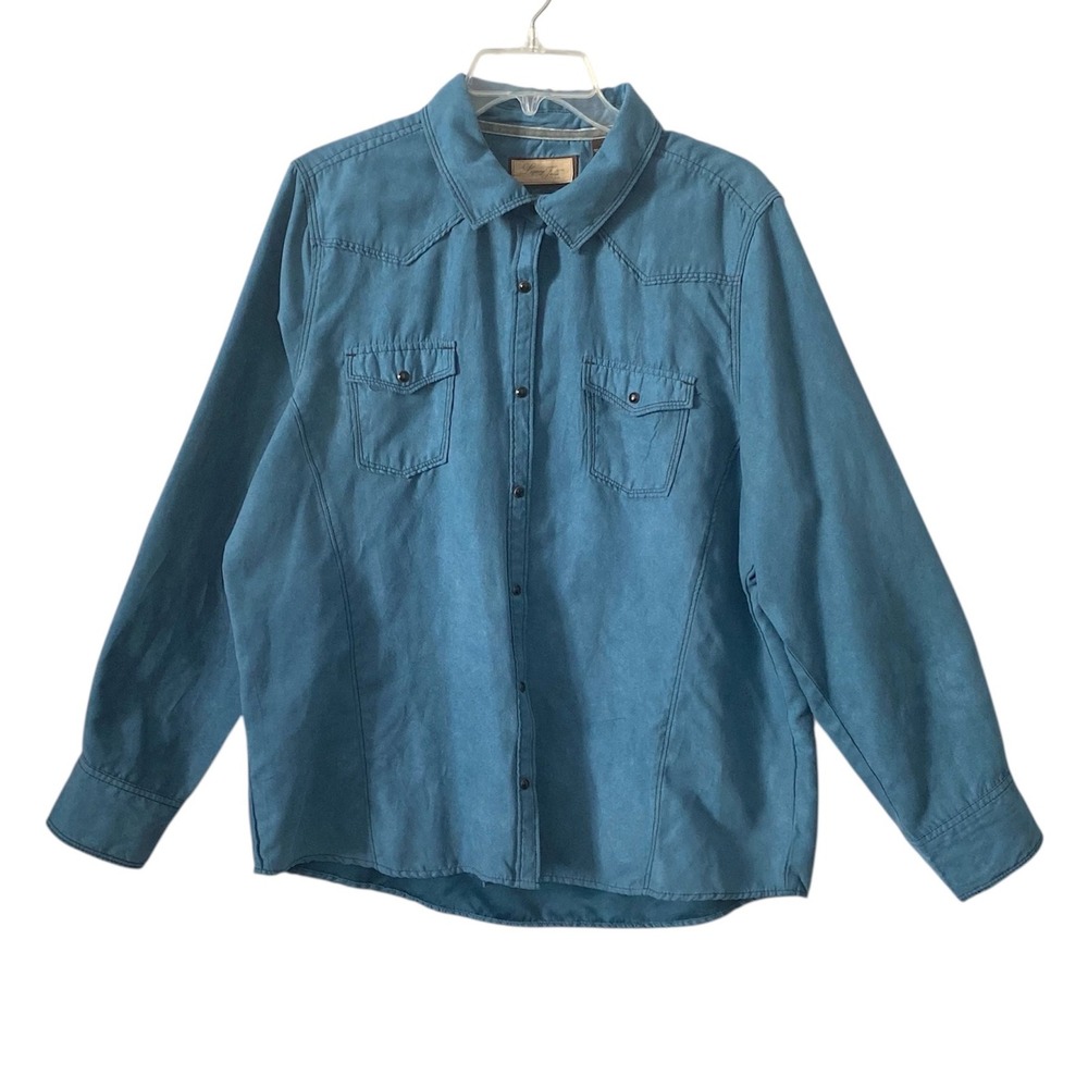 Legacy Falls For Her Dark Teal Pearl Snap Western Style Shirt Women Size XL